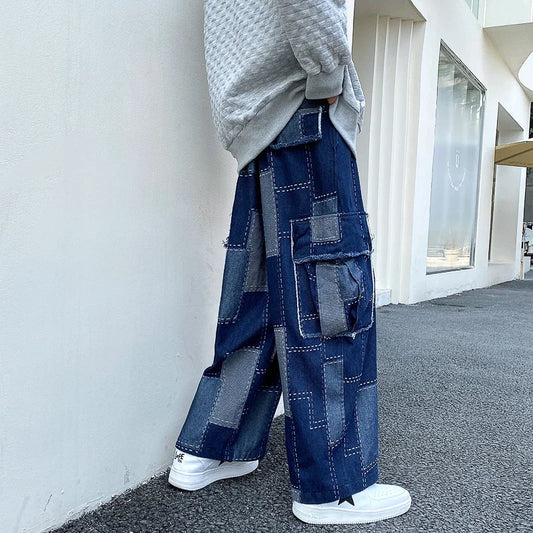 Korean Fashion Loose Wide-leg Jeans Men‘s Hip Hop