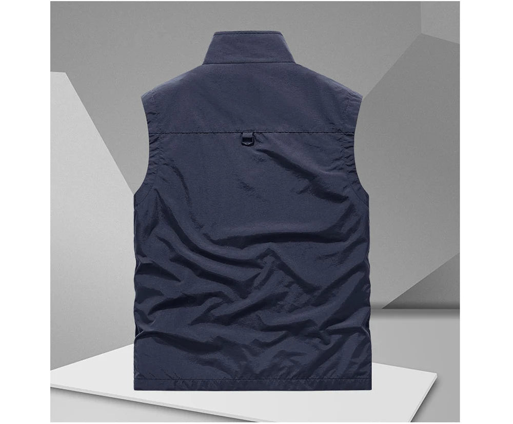 Mens Multi-pocket Vests Casual Man Breathable Mesh Vest Sleeveless Jackets