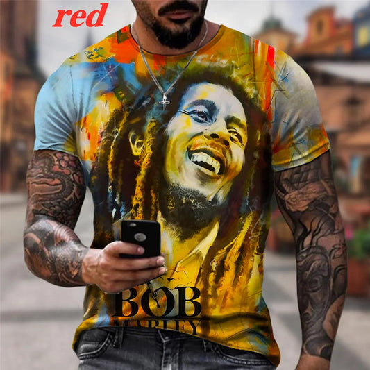 Men's T-shirts Cool Rock Bob Marley 3d Print