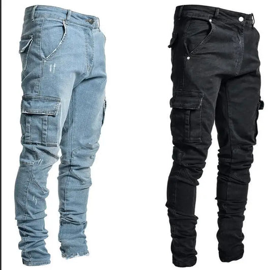 Jeans Man Multi Pockets