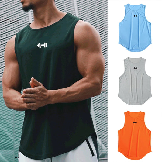 Summer Tank Top Mens Gym Fitness Training Clothing.