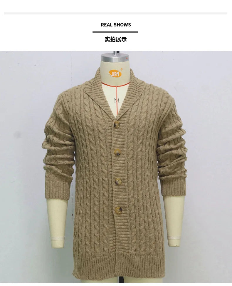 Men's Knitting Cardigan Jacket Coats Slim Fit Cardigan